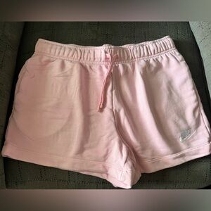 Pink Nike sweatpants shorts